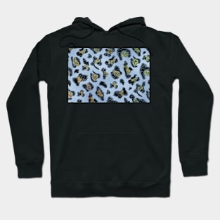 green and blue leopard print Hoodie